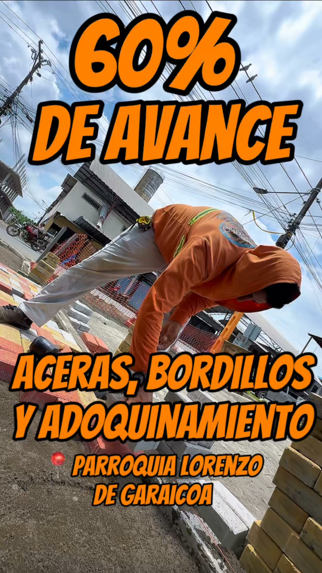 Avanza el adoquinado y las aceras nuevas en Lorenzo de Garaicoa