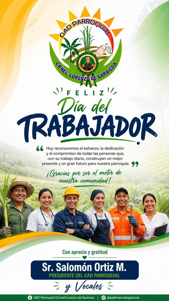 GAD de Pedregal rinde homenaje a los trabajadores del 1 de Mayo