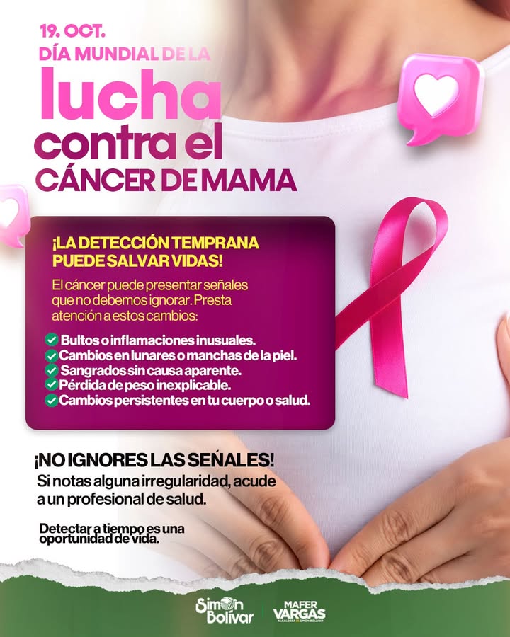 Simón Bolívar recuerda el Día Mundial contra el Cáncer de Mama con campañas de prevención