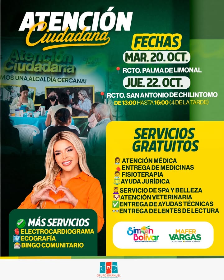 Simón Bolívar inicia semana de atención ciudadana con servicios gratuitos
